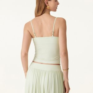 Adjustable Spaghetti Straps Side Ruched New Airy Bra Tank - Image 10