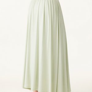 Ultrasoft V-shape Waist Gathred Maxi Circle Skirt with Pockets - Image 9