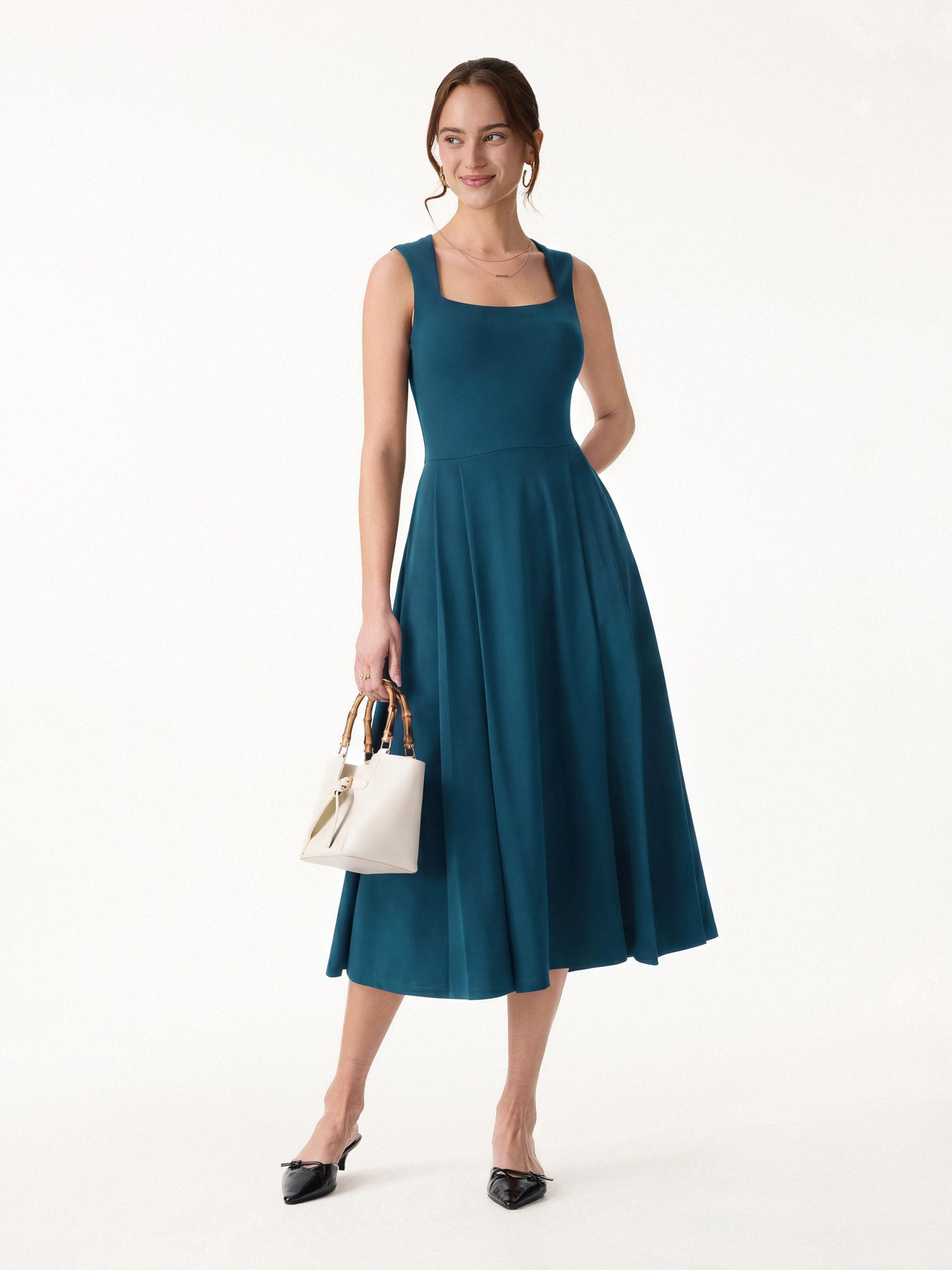 The Anytime Little Black Bra Dress with Pockets - Image 18