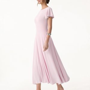 SkinKiss Boatneck Fit-and-Flare Maxi Travel Bra Dress with Pockets