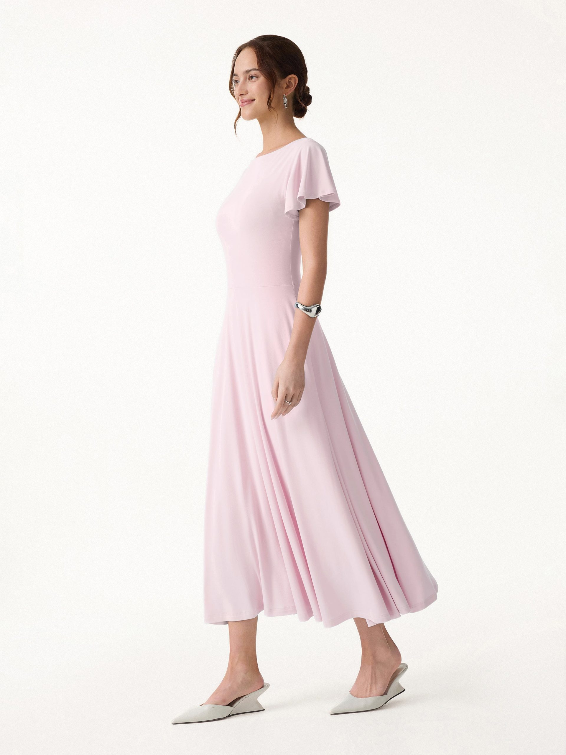 SkinKiss Boatneck Fit-and-Flare Maxi Travel Bra Dress with Pockets - Image 1