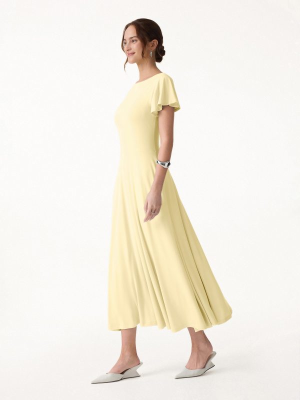 SkinKiss Boatneck Fit-and-Flare Maxi Travel Bra Dress with Pockets