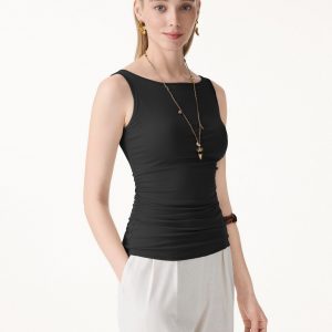 Smooth Boatneck Ruched Bra Top - Image 1