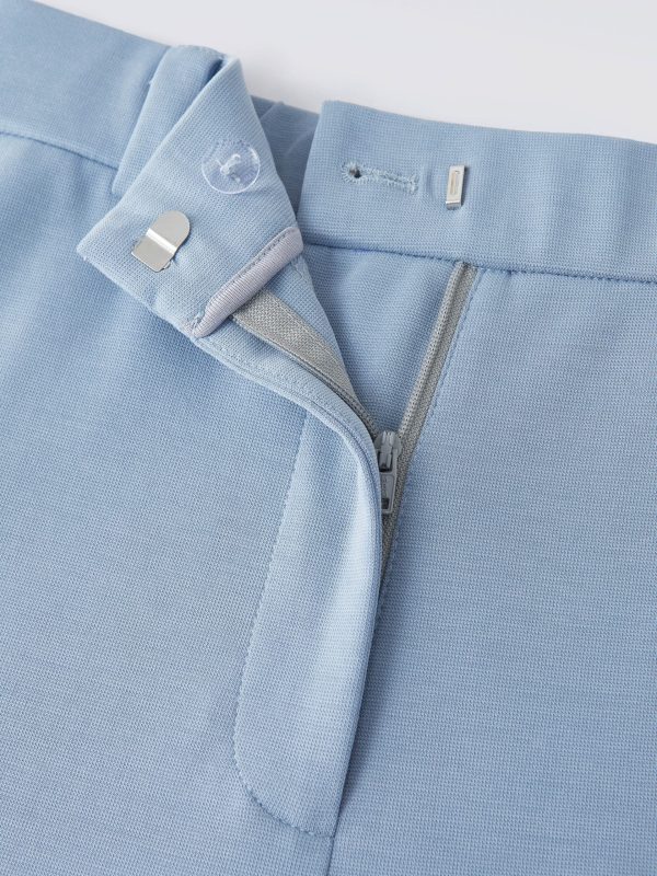 Wrinkle-Resistant High Rise Flared Trousers with Pockets