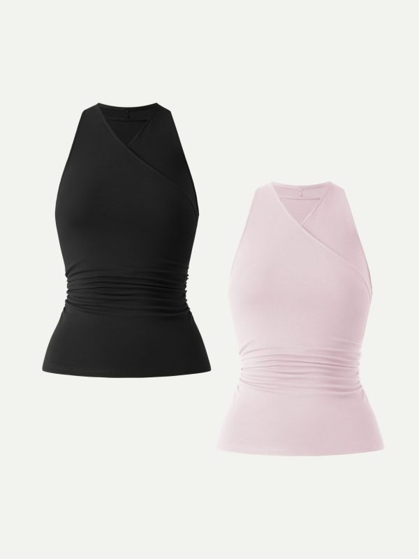 Ultrasoft Surplice Sleeveless Top