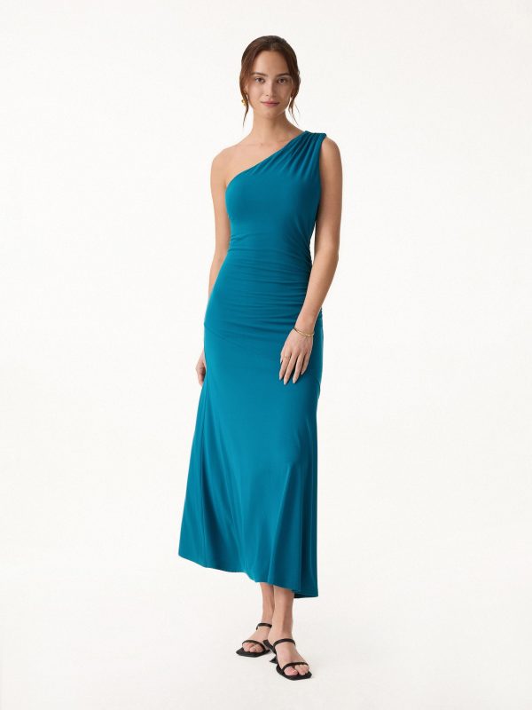 SkinKiss Ruched One Shoulder Maxi Bra Dress