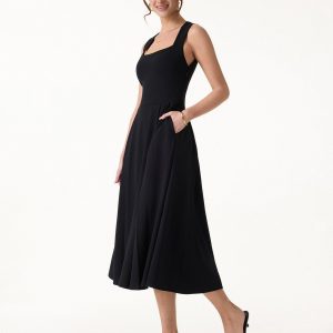 The Anytime Little Black Bra Dress with Pockets - Image 8