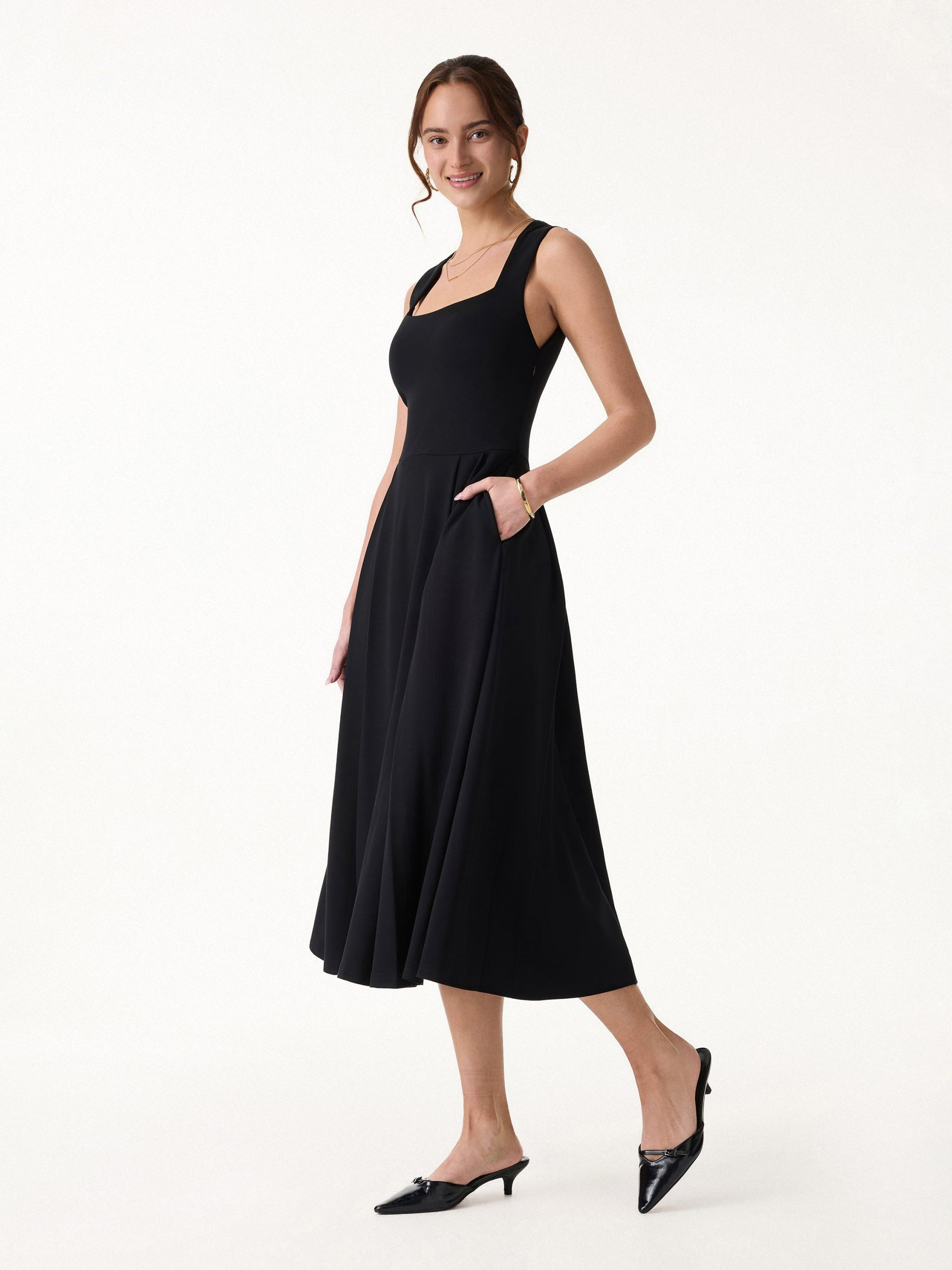 The Anytime Little Black Bra Dress with Pockets - Image 8
