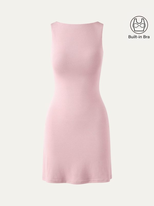 Cooling Open Back Bandless Bra Mini Dress