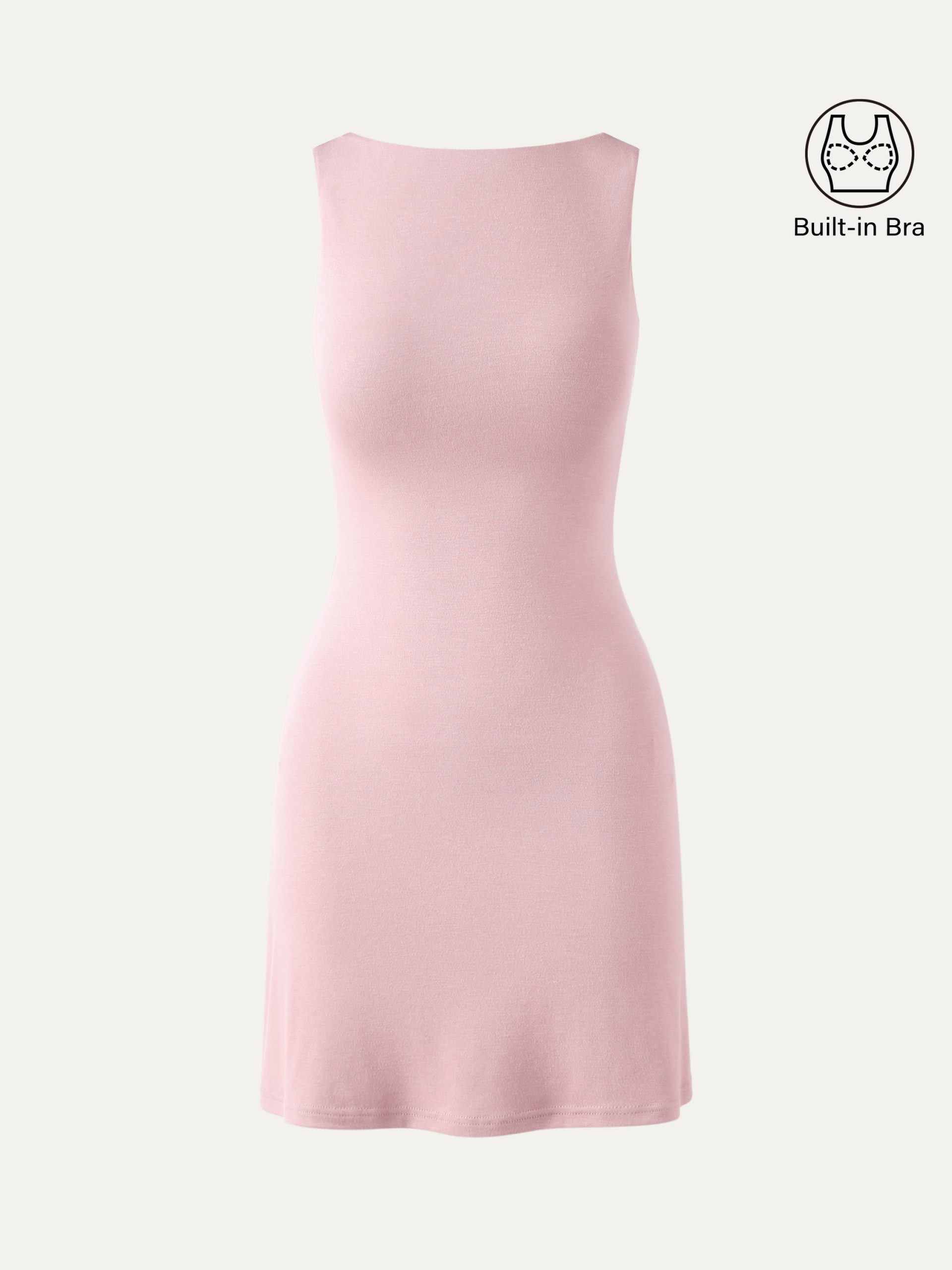 Cooling Open Back Bandless Bra Mini Dress - Image 16