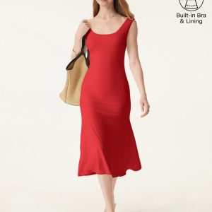 Scoop Neck Midi Low Back Bra Dress - Image 14