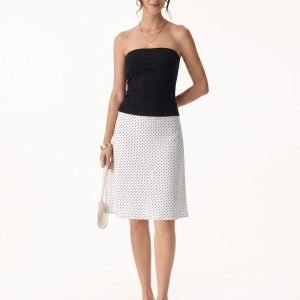 Stretch Cotton Polka Dot A-Line Flare Skirt Limited Edition - Image 12