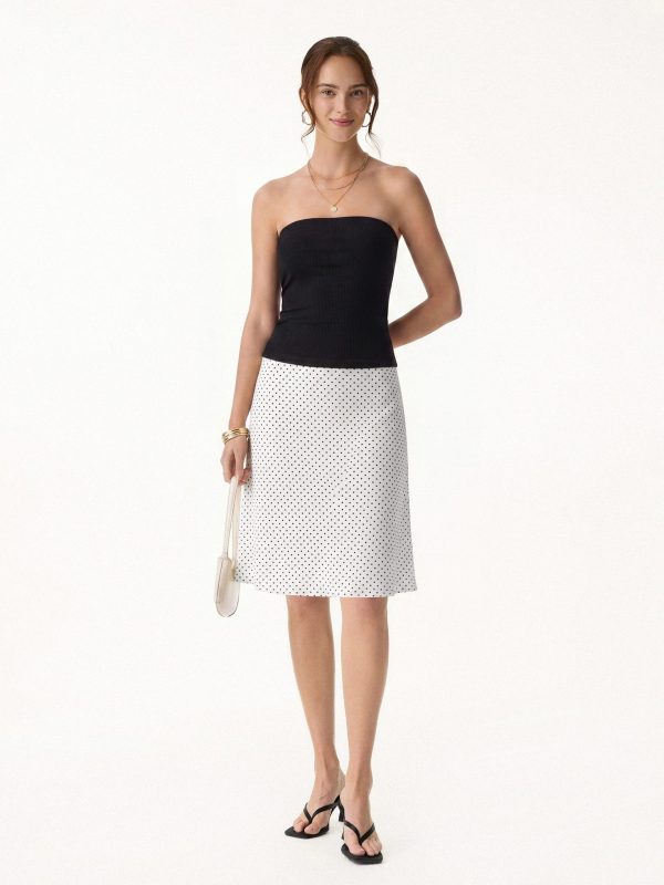 Stretch Cotton Polka Dot A-Line Flare Skirt Limited Edition