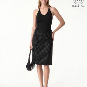 Stretch Cotton Polka Dot A-Line Flare Skirt Limited Edition - Image 20