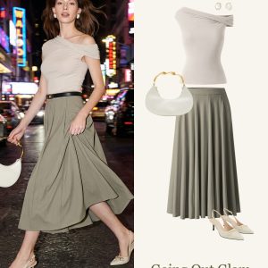2Pcs Set Multi-wear Bra Top & Volume Skirt with Pockets - Image 4
