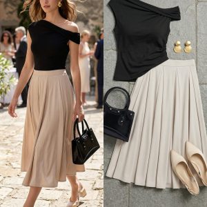 2Pcs Set Multi-wear Bra Top & Volume Skirt with Pockets - Image 2