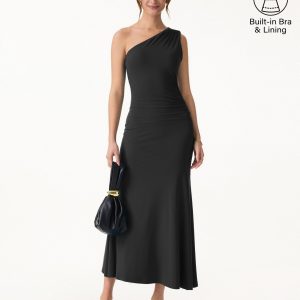 SkinKiss Ruched One Shoulder Maxi Bra Dress - Image 13
