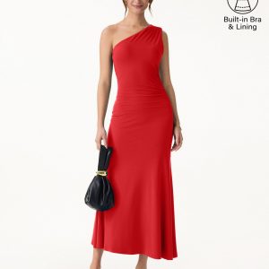 SkinKiss Ruched One Shoulder Maxi Bra Dress - Image 11