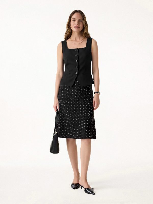 Stretch Cotton Polka Dot A-Line Flare Skirt Limited Edition
