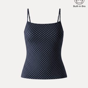 Stretch Cotton Polka Dot Adujstable Spaghetti Bra Top Limited Edition - Image 13