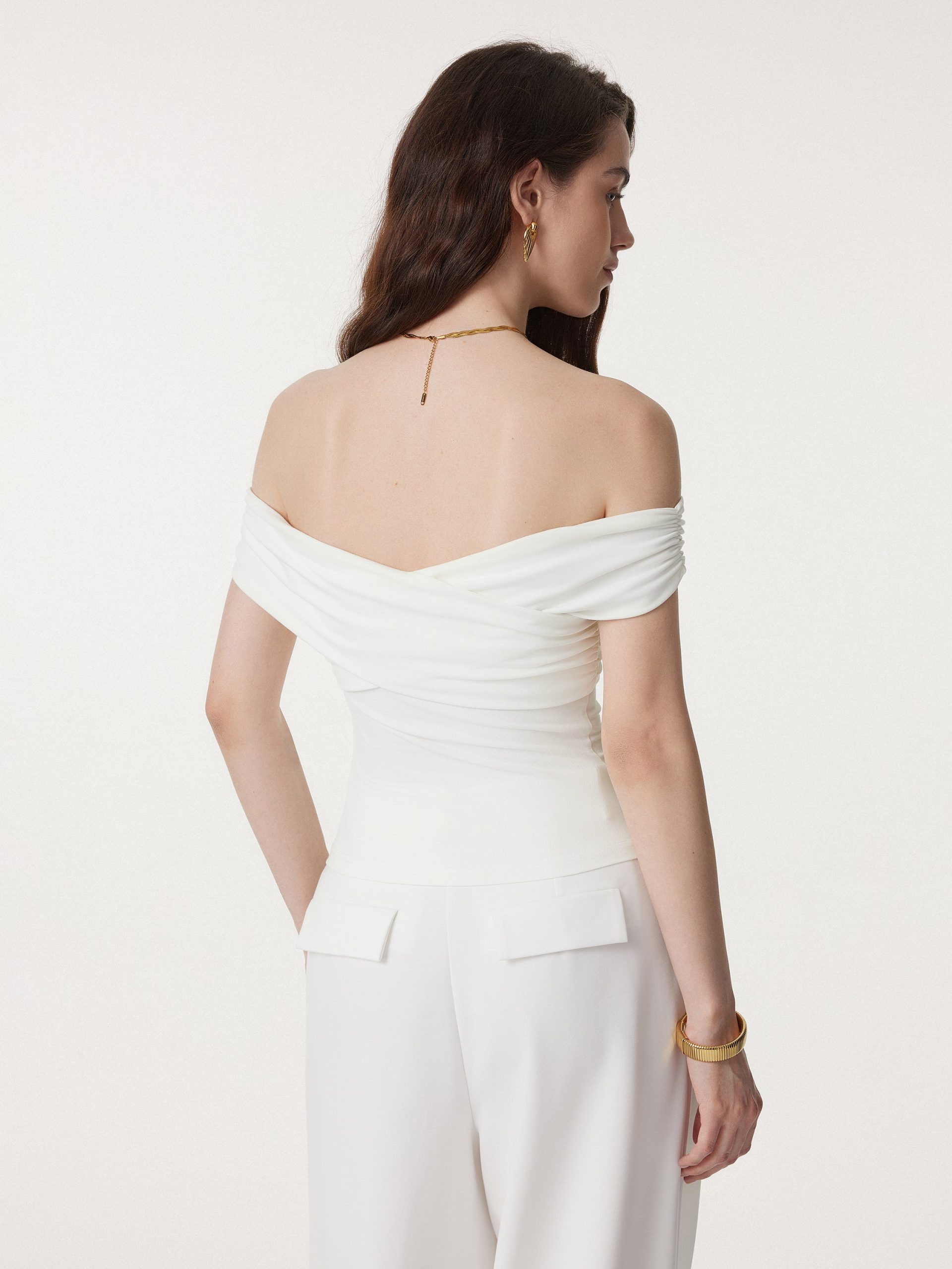 Criss Cross Off Shoulder New Airy Bra Top - Image 13