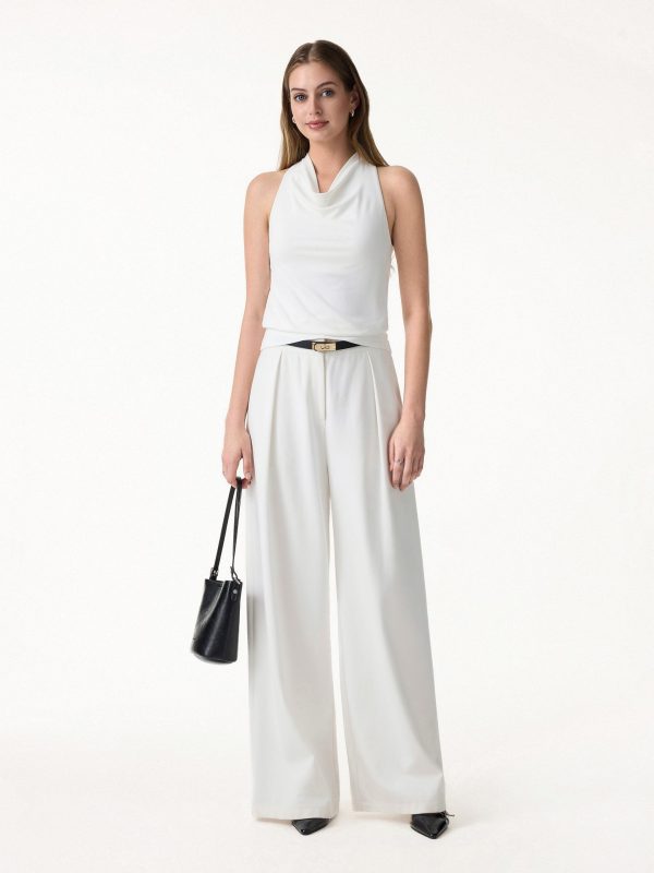 SkinKiss Not-See-Thru Halter Cowl Neck Bra Top