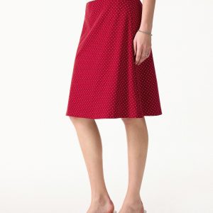 Stretch Cotton Polka Dot A-Line Flare Skirt Limited Edition - Image 6