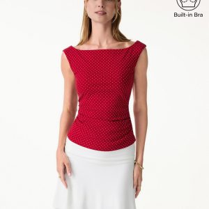 2Pcs Set Polka Dot Boatneck Bra Top & A-Line Flare Skirt Limited Edition - Image 12