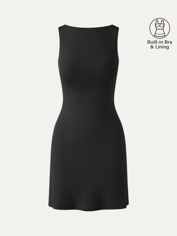 Cooling Open Back Bandless Bra Mini Dress