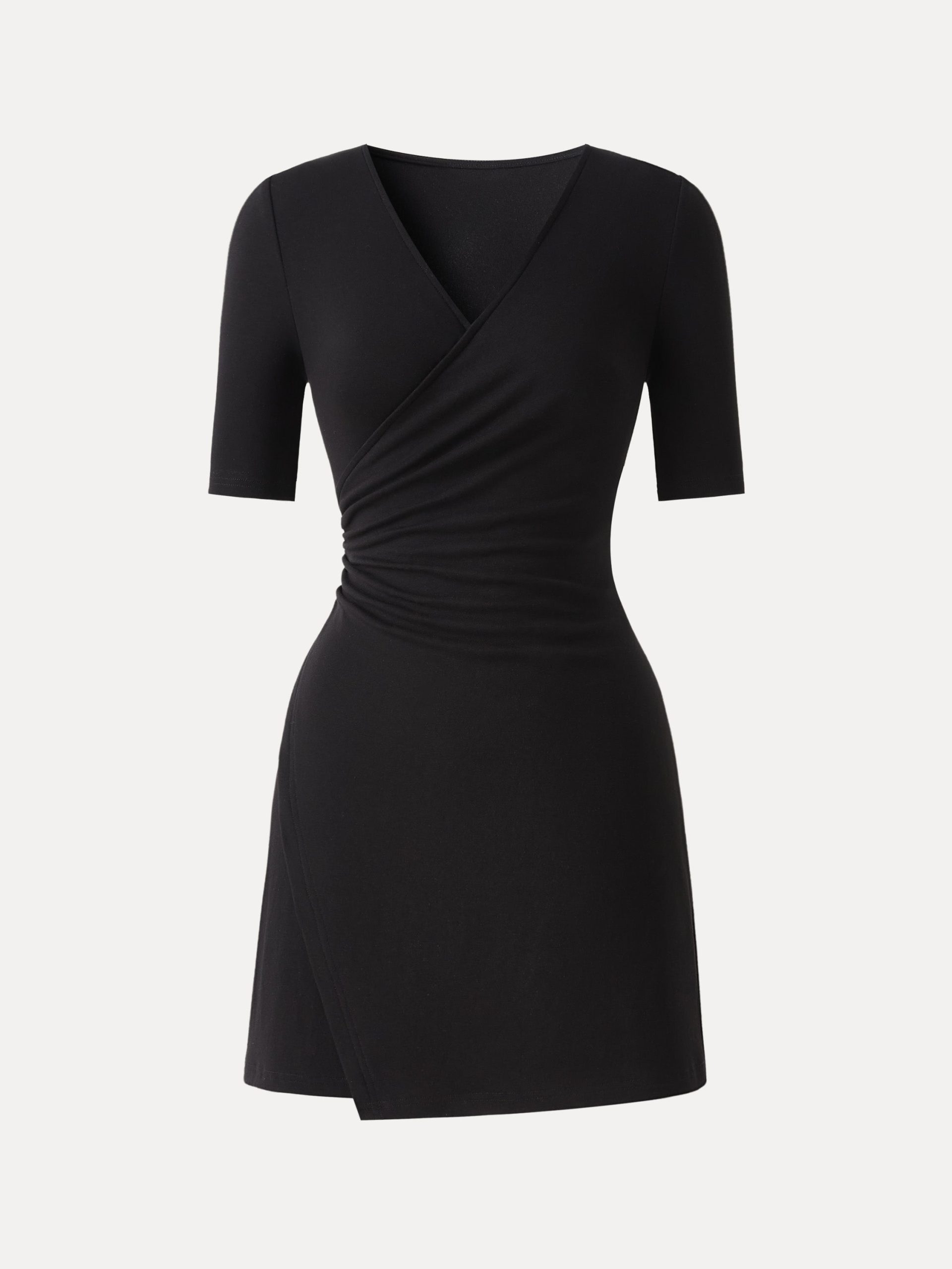 Surplice Ruched Fit-and-Flare Mini Dress - Image 10