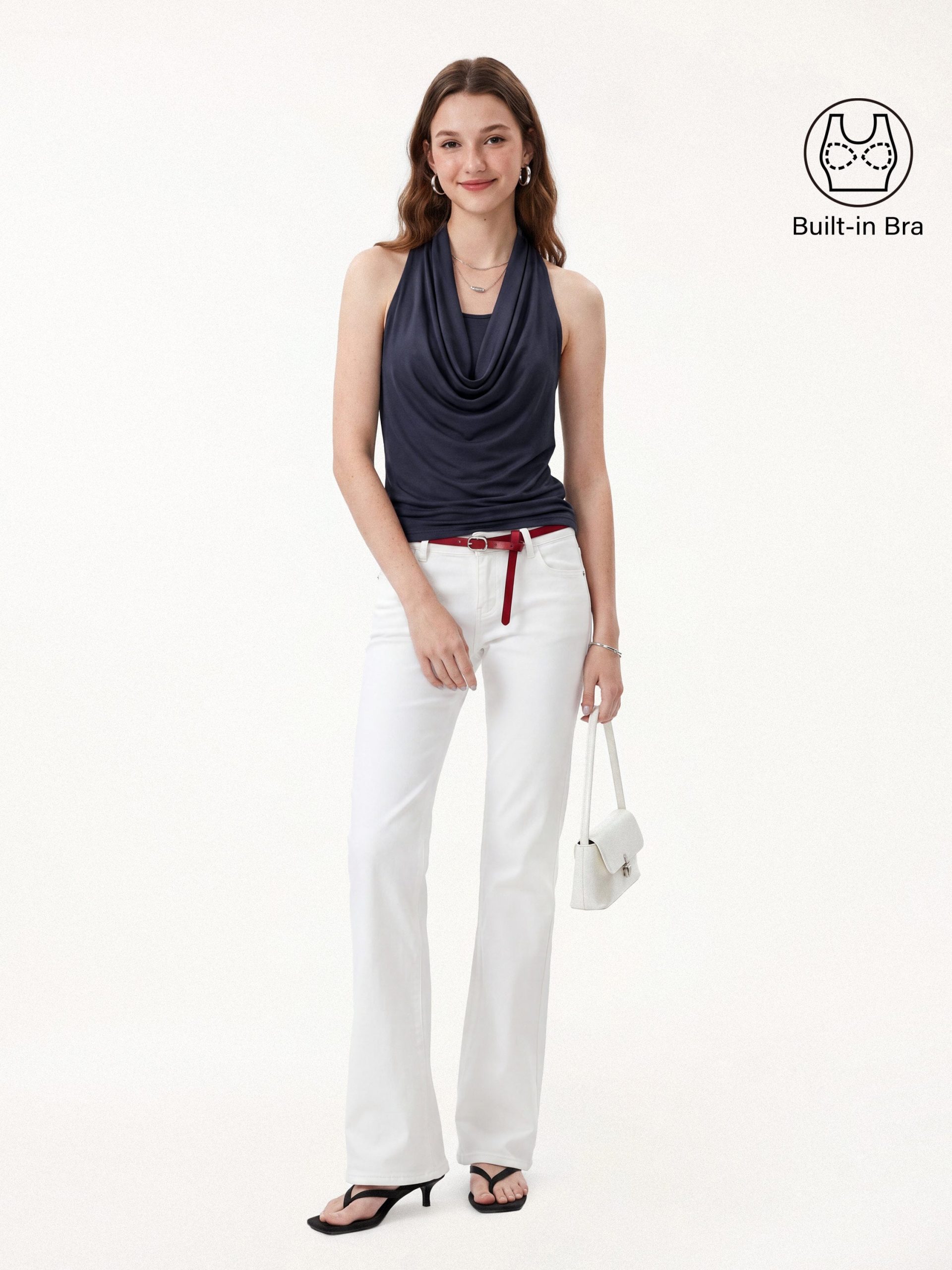 Matte Multi-Wear Cowl Neck Bra Top - Image 13
