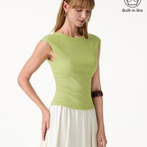 Sweat-Wicking Boatneck Open Back Bra Top - Image 8