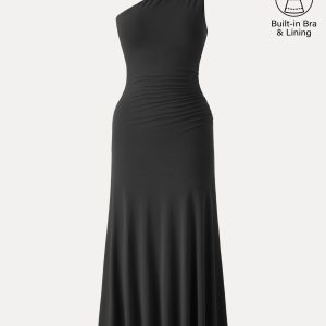 SkinKiss Ruched One Shoulder Maxi Bra Dress - Image 14