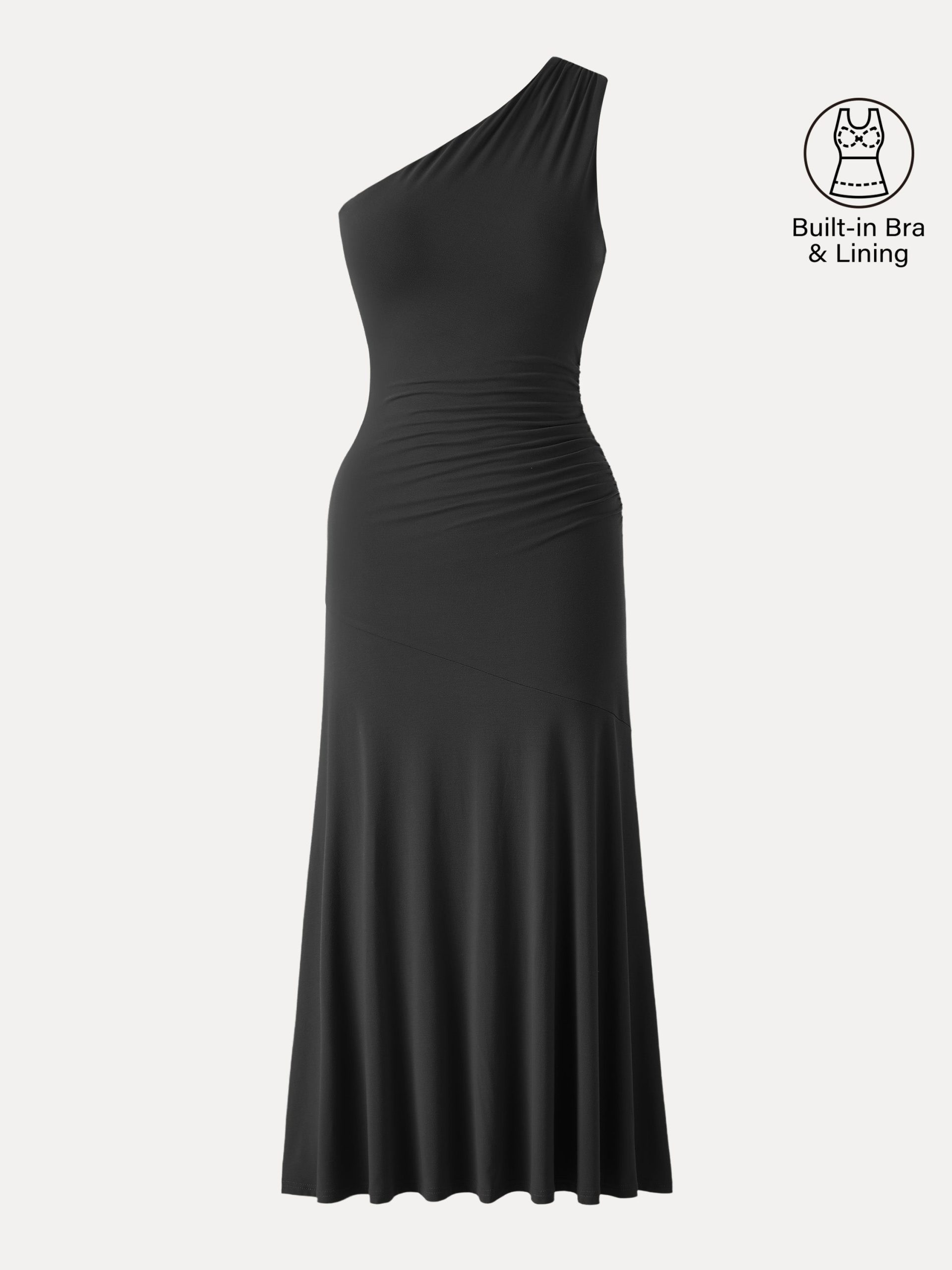 SkinKiss Ruched One Shoulder Maxi Bra Dress - Image 14