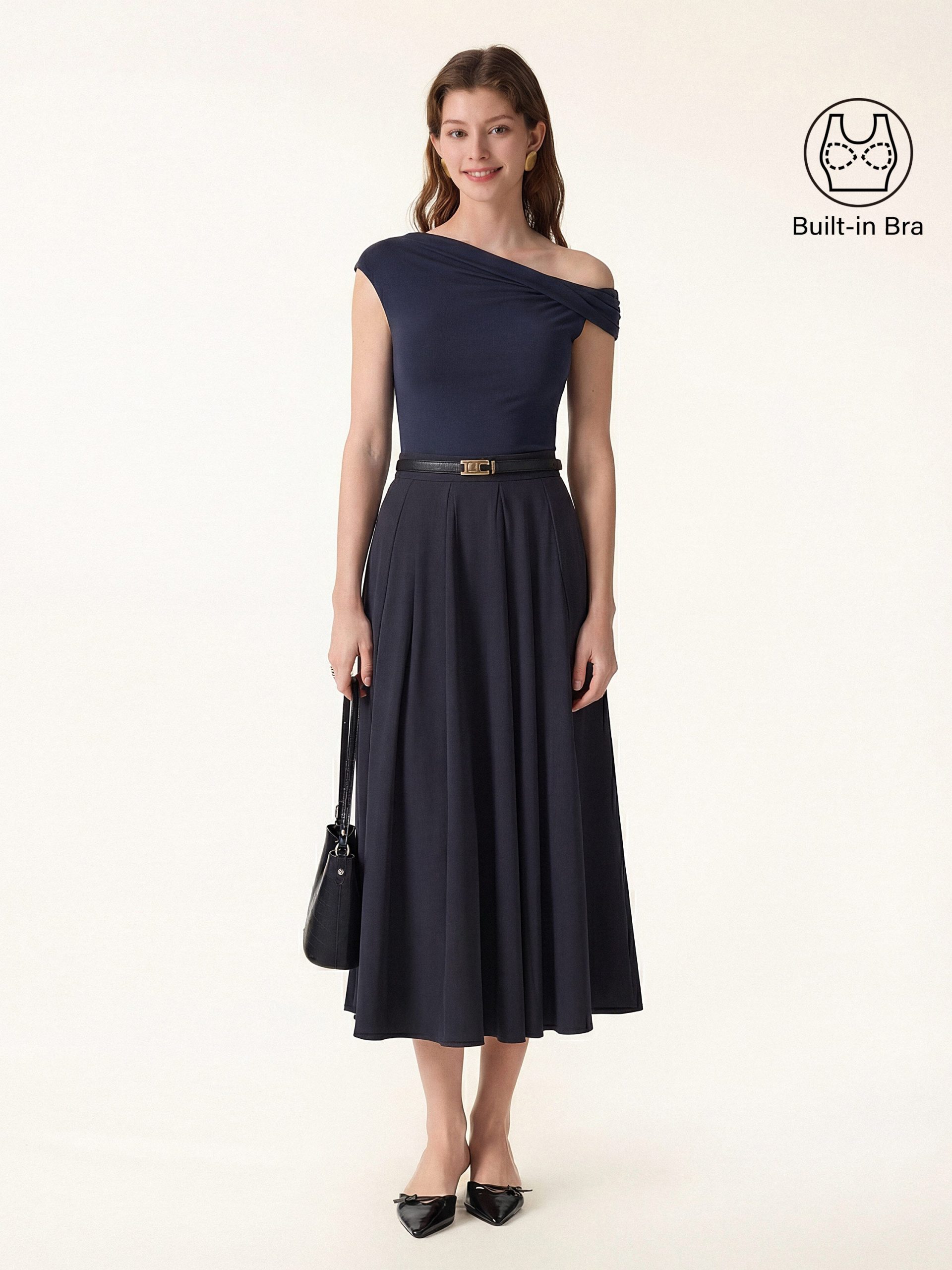 2Pcs Set Multi-wear Bra Top & Volume Skirt with Pockets - Image 1