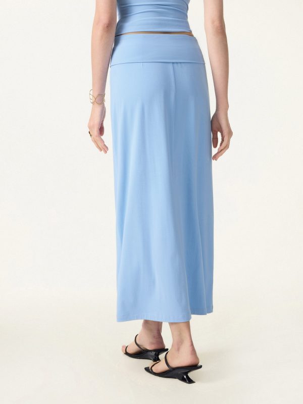 SkinKiss Cooling Fold-Down Waistband Midi Column Skirt