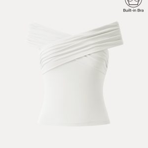 Criss Cross Off Shoulder New Airy Bra Top - Image 6