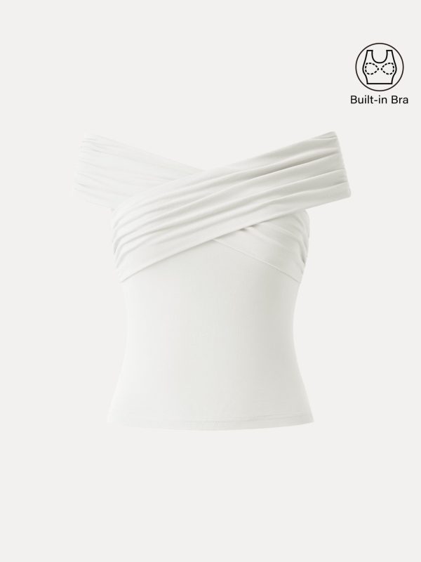 Criss Cross Off Shoulder New Airy Bra Top