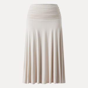 Flowy Side Ruched A-line Midi Skirt - Image 3