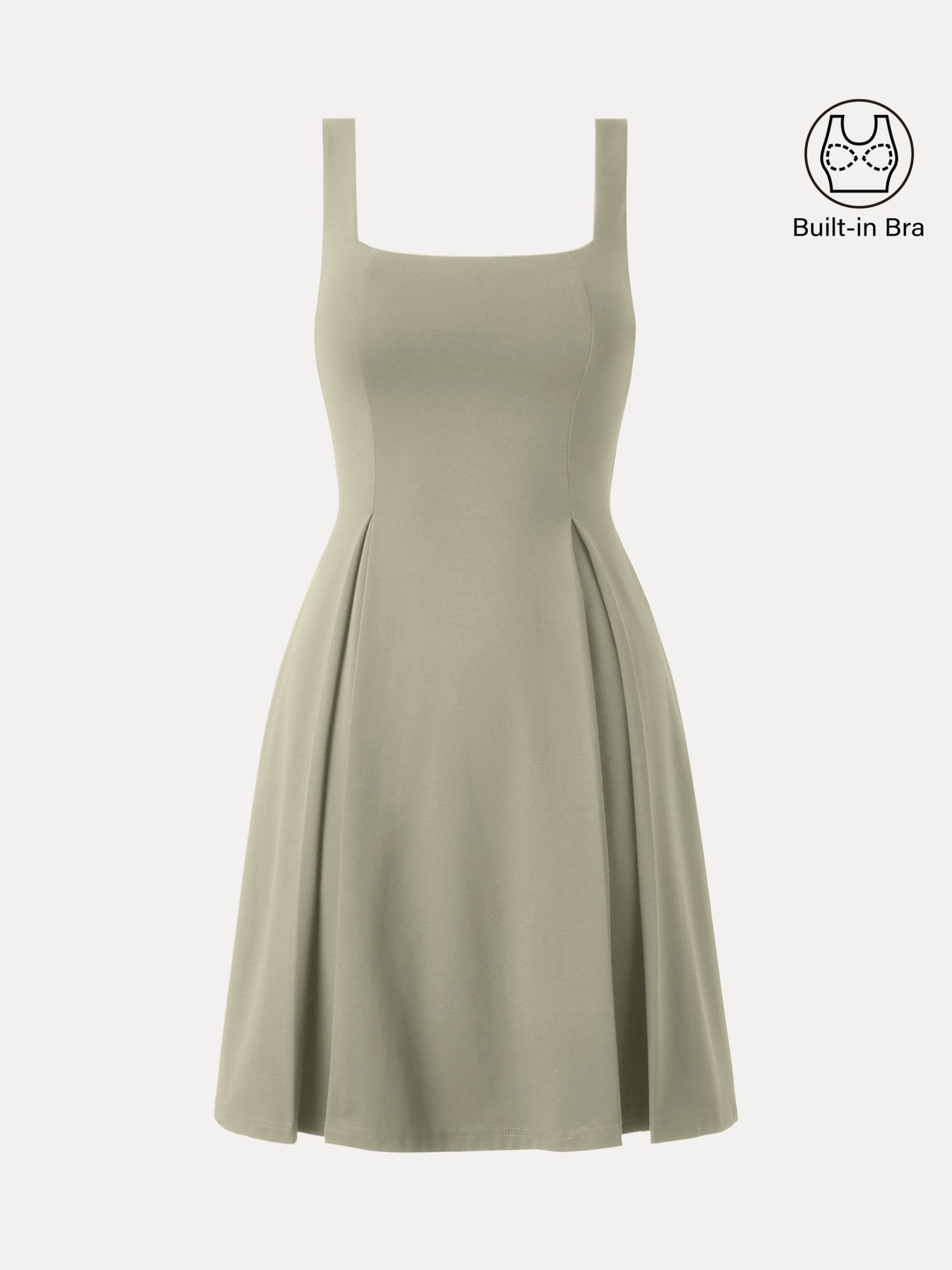 Square Neck Fit-and-flare Mini Bra Dress - Image 14