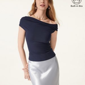 2Pcs Set Multi-wear Bra Top & Side Ruched A-line Midi Skirt - Image 10