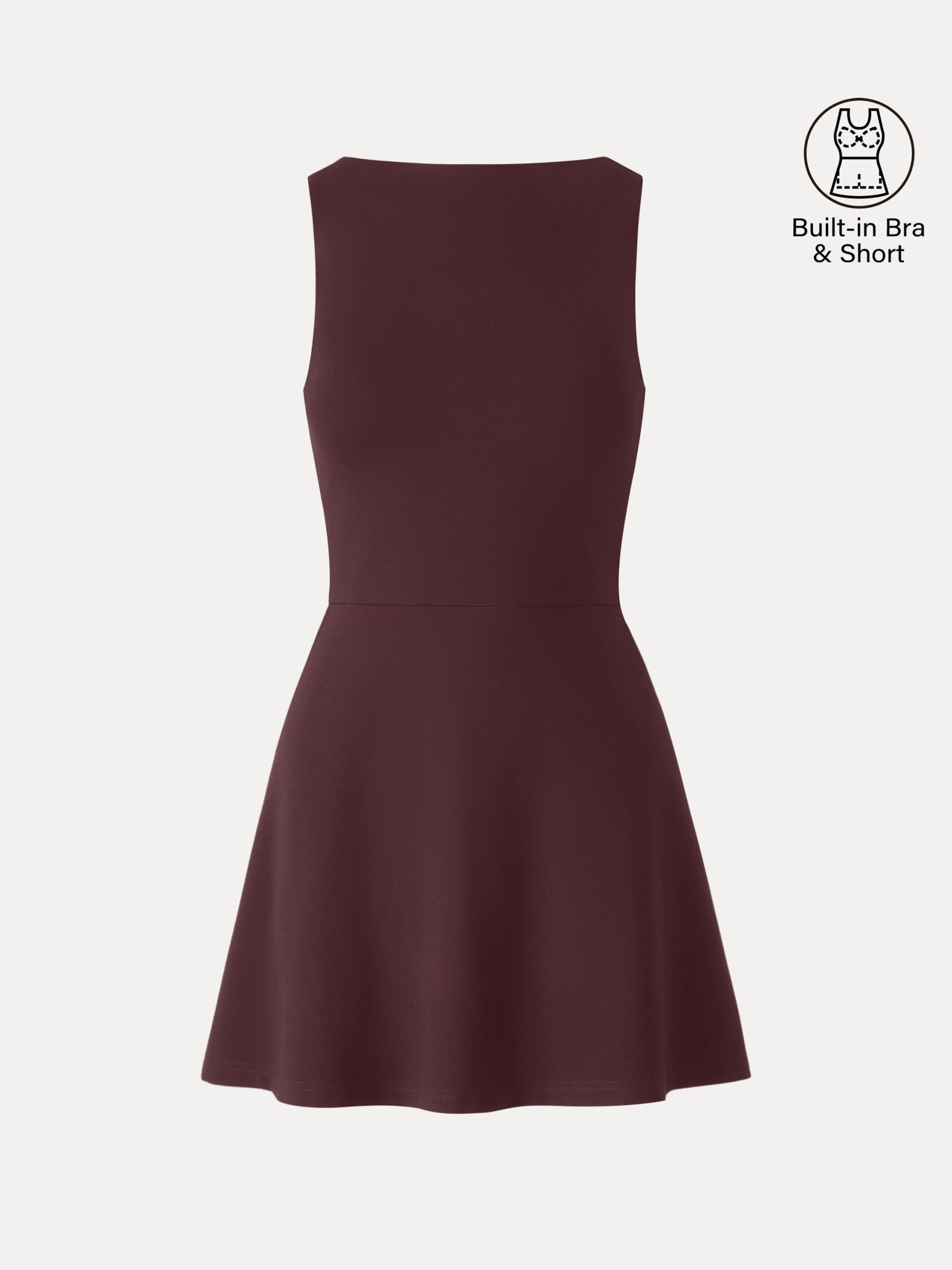 Classy Boatneck Fit-and-Flare Mini Bra Dress - Image 15