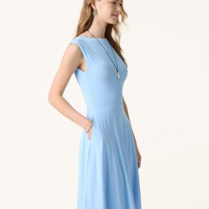 SkinKiss Boatneck Wide Shoulder Bra Dress with Pockets - Image 10