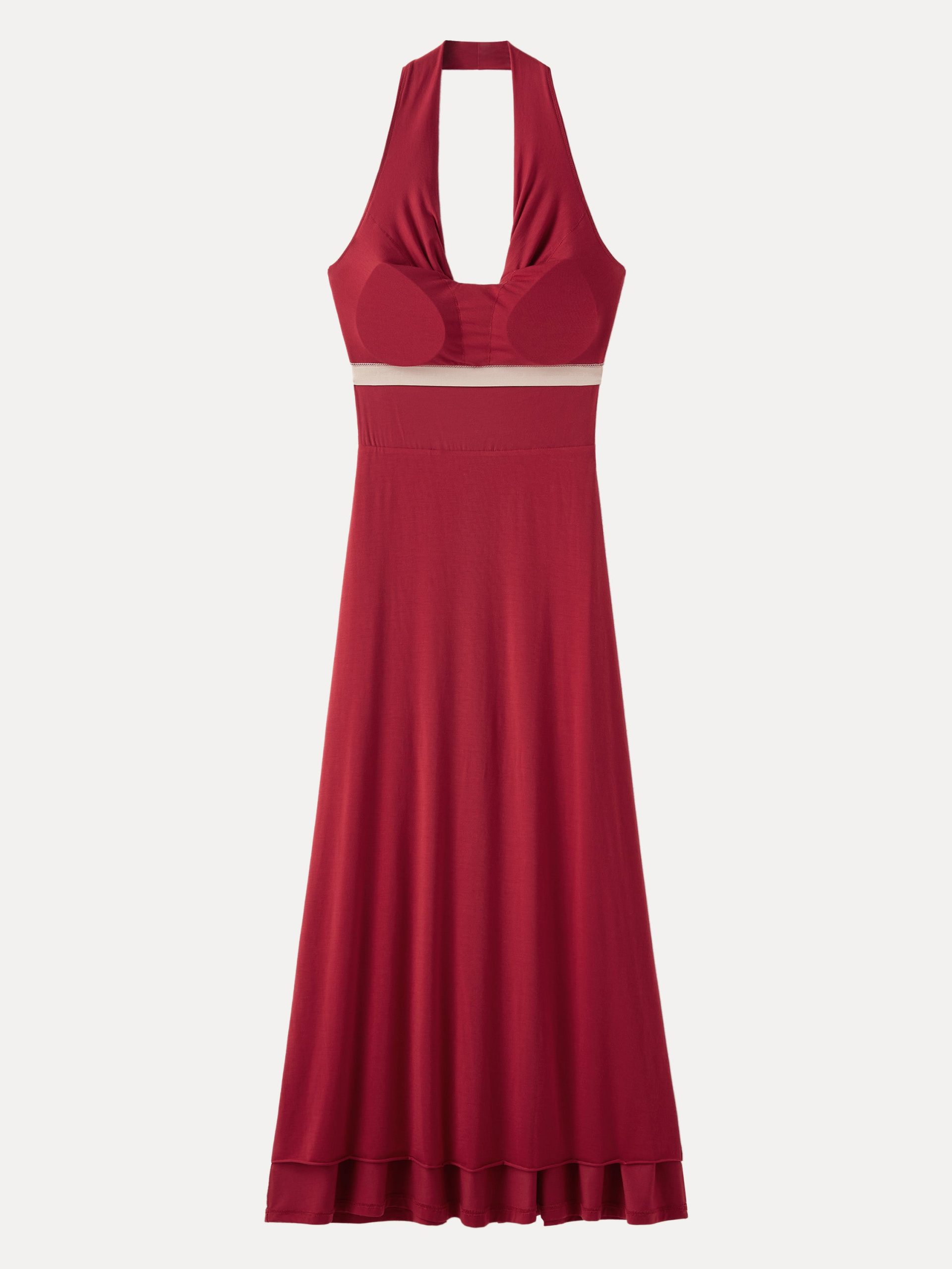 Stunning Cowl Neck Flared Maxi Bra Dress - Image 9