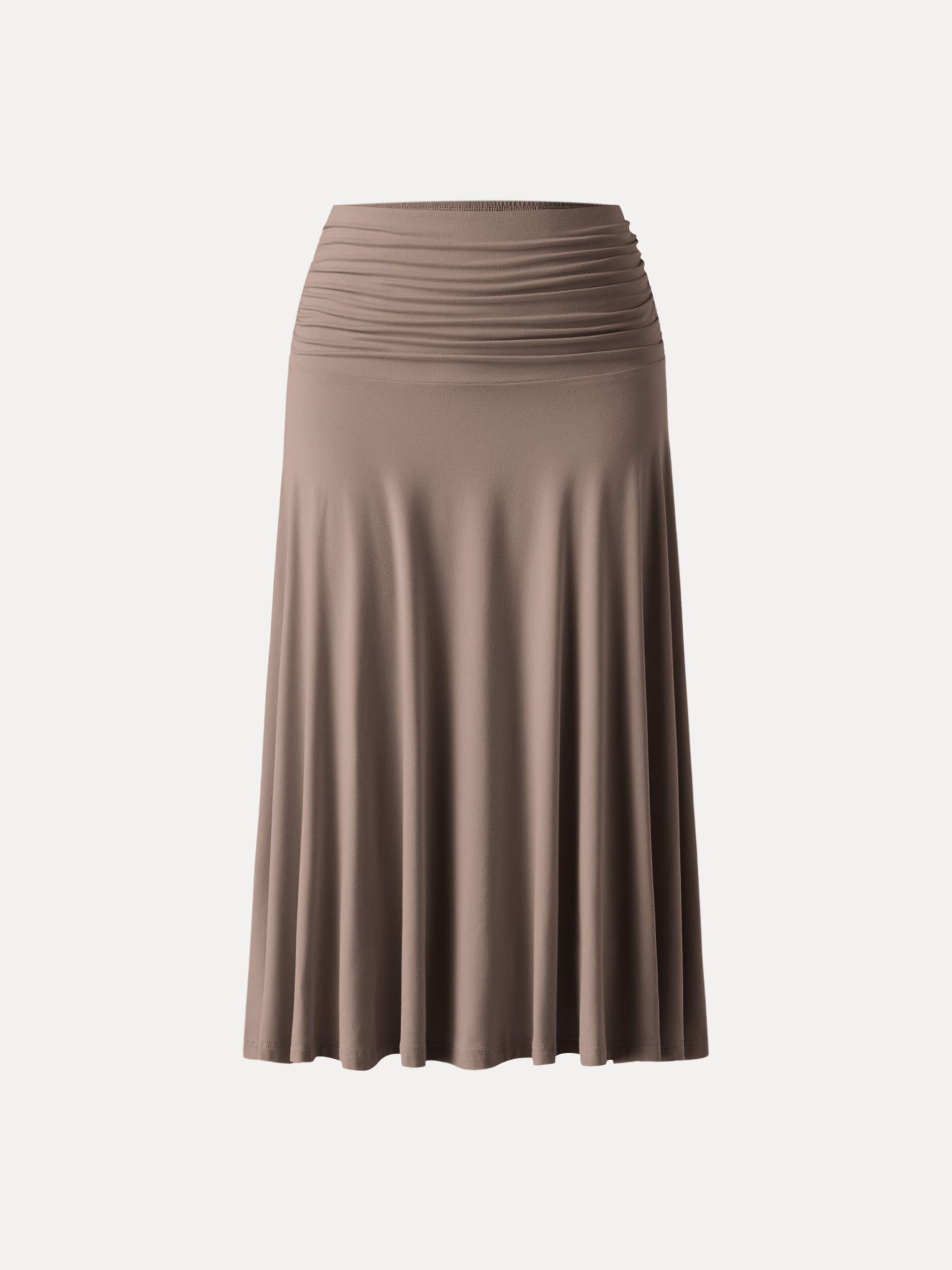 Flowy Side Ruched A-line Midi Skirt - Image 17