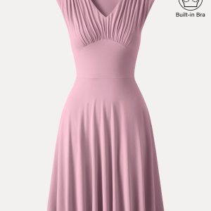 SkinKiss Cooling V-Neck Gathered Bra Dress with Pockets - Image 11