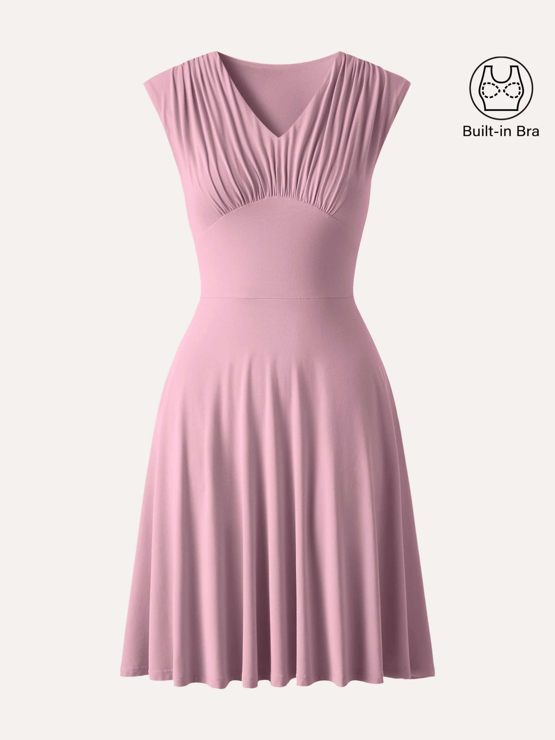 SkinKiss Cooling V-Neck Gathered Bra Dress with Pockets - Image 11