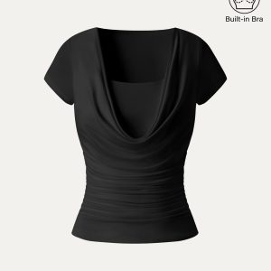 Smoothing Cowl Neck Ruched Bra Top - Image 16
