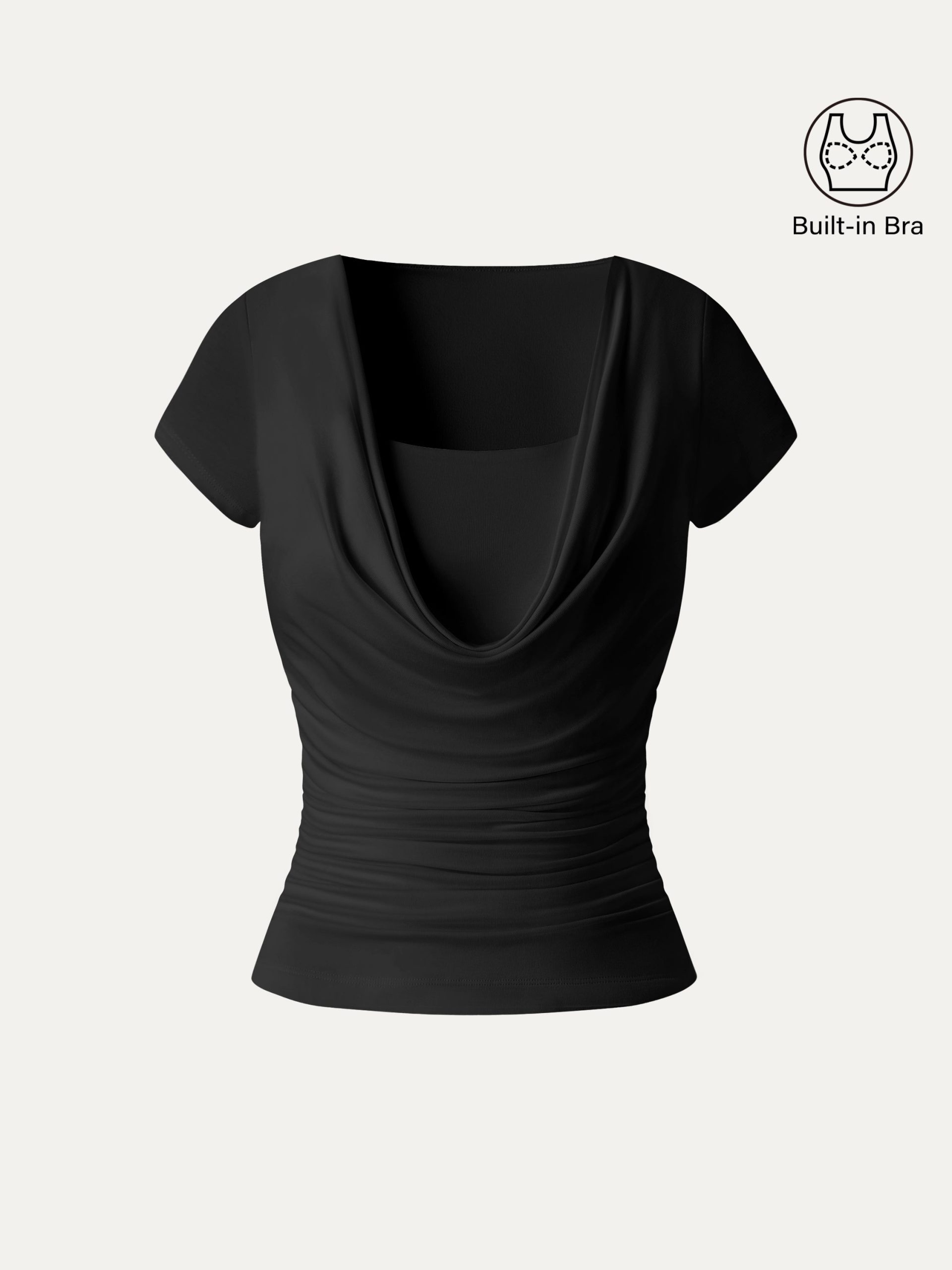 Smoothing Cowl Neck Ruched Bra Top - Image 16