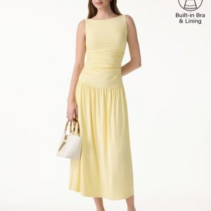 SkinKiss Cooling Boatneck Ruched Midi Bra Dress - Image 4